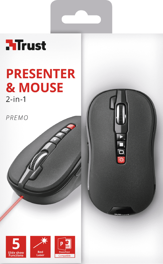 Trust Mouse & Presenter Premo Wireless Laser, 10m range