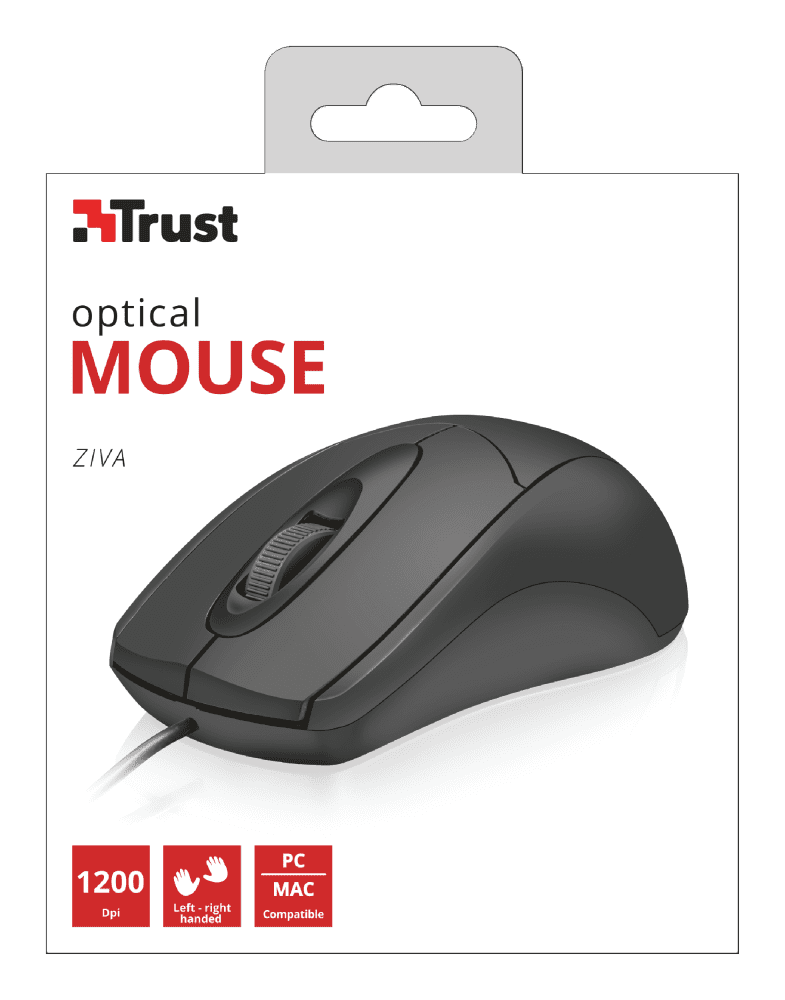 Trust Mouse Optical Ziva,USB ,Black