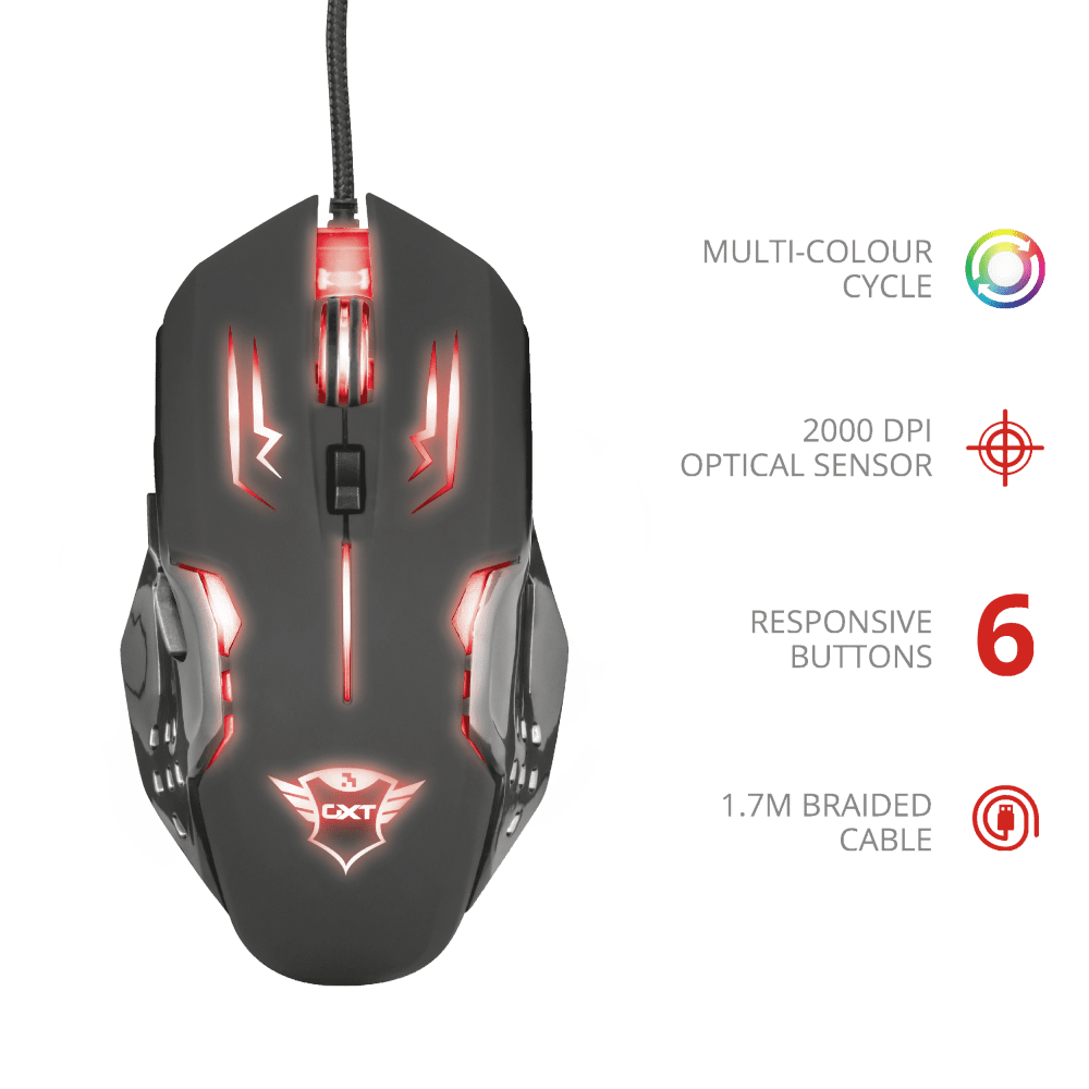 Trust Mouse GXT108 Illuminated Gaming, Rava