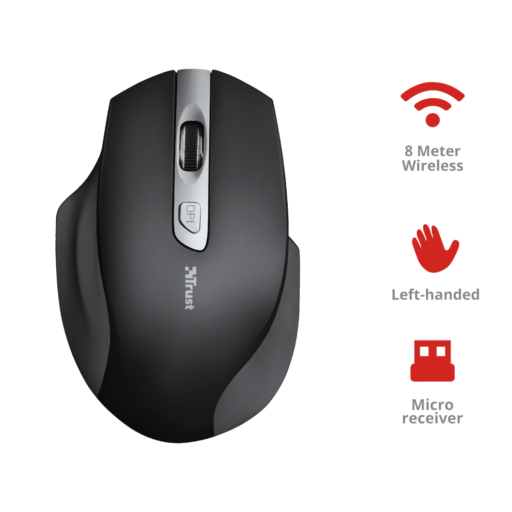 Trust Mouse Wireless Lagau Left-handed