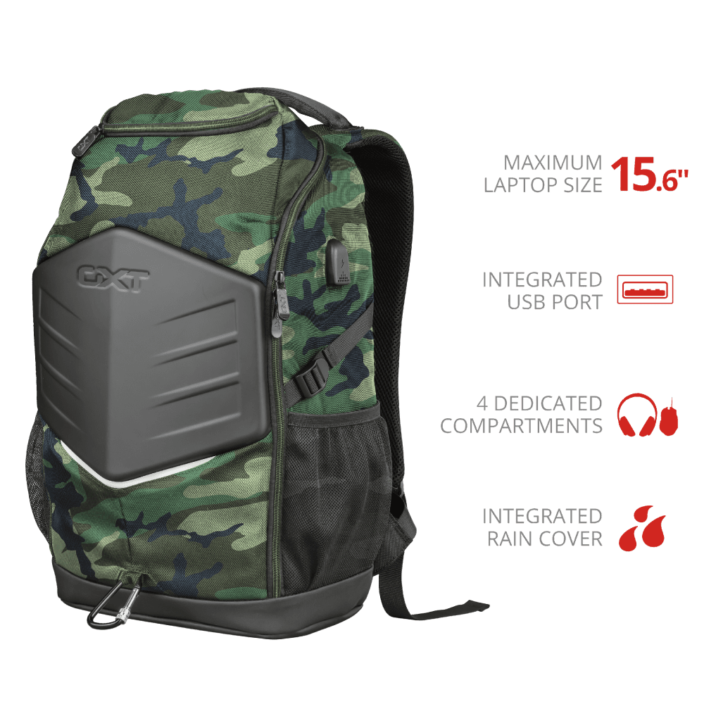 Trust Gaming Backpack ,GXT 1255 Outlaw 15.6'', camo