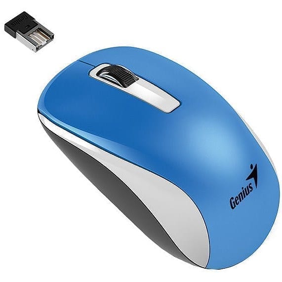 Genius Mouse NX-7010, Optical Wireless, USB, 3-Buttons, 1200Dpi, 2.4GHz, Blue Eye, Metallic Blue/White