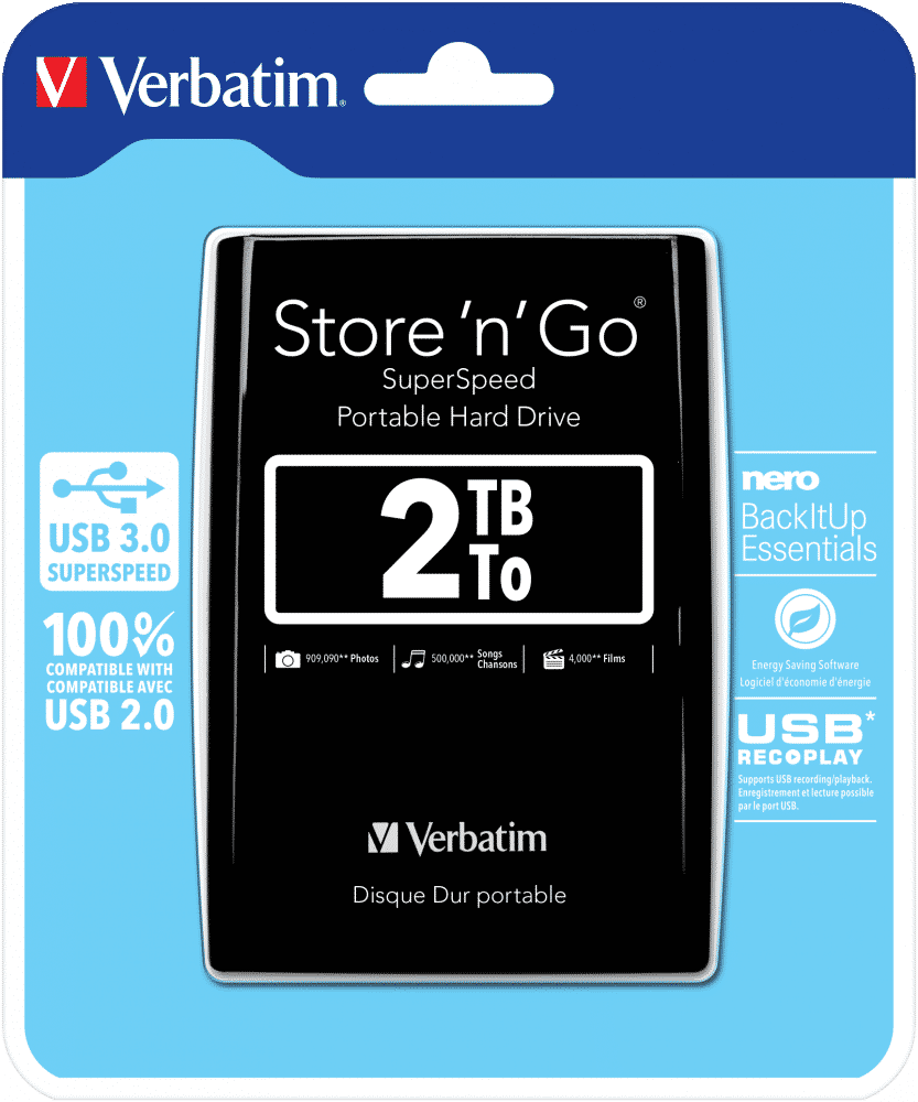 Verbatim External HDD  2.5" 2TB USB 3.0