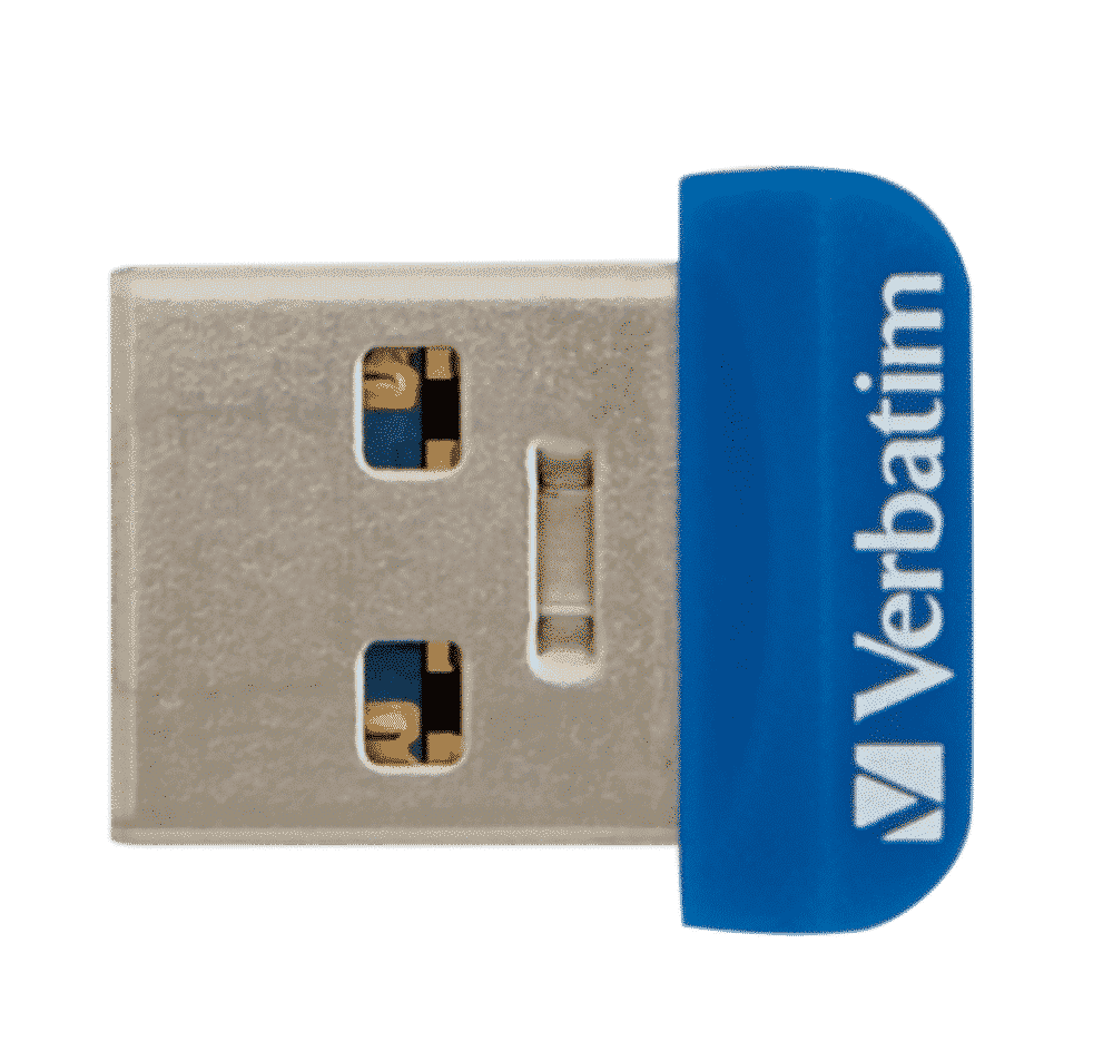 Verbatim Flash Drive USB 3.0 64GB, Store 'n' Stay Nano, Blue