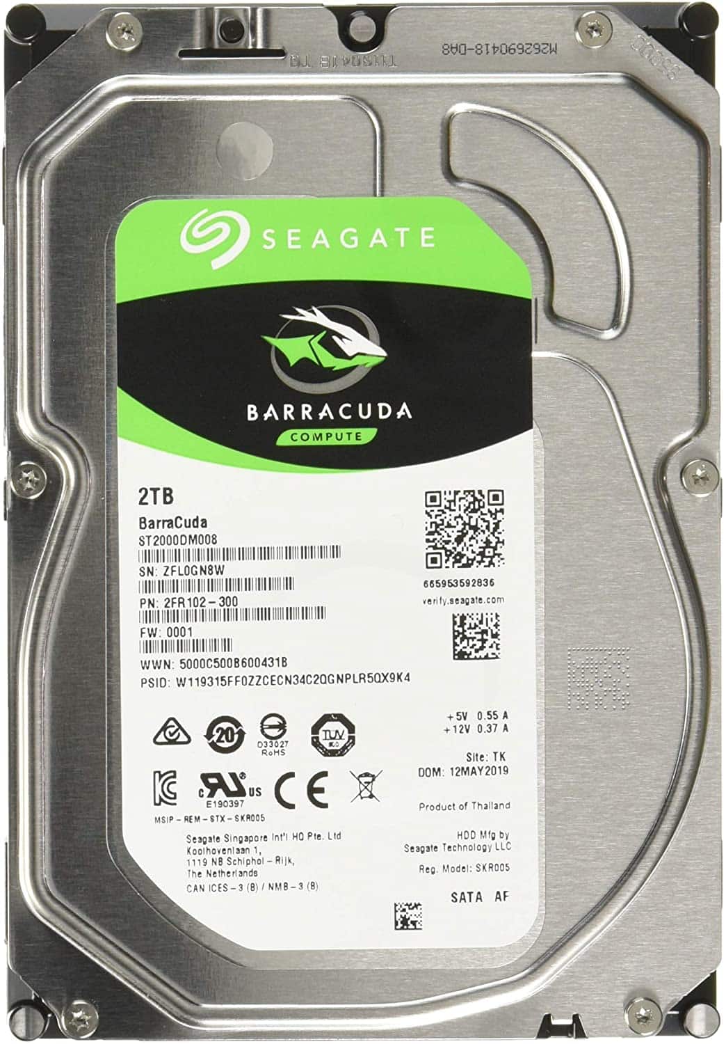 Seagate HDD 2TB, 3.5"  7200 RPM, 256MB , SATA 6.0Gb/s, Barracuda