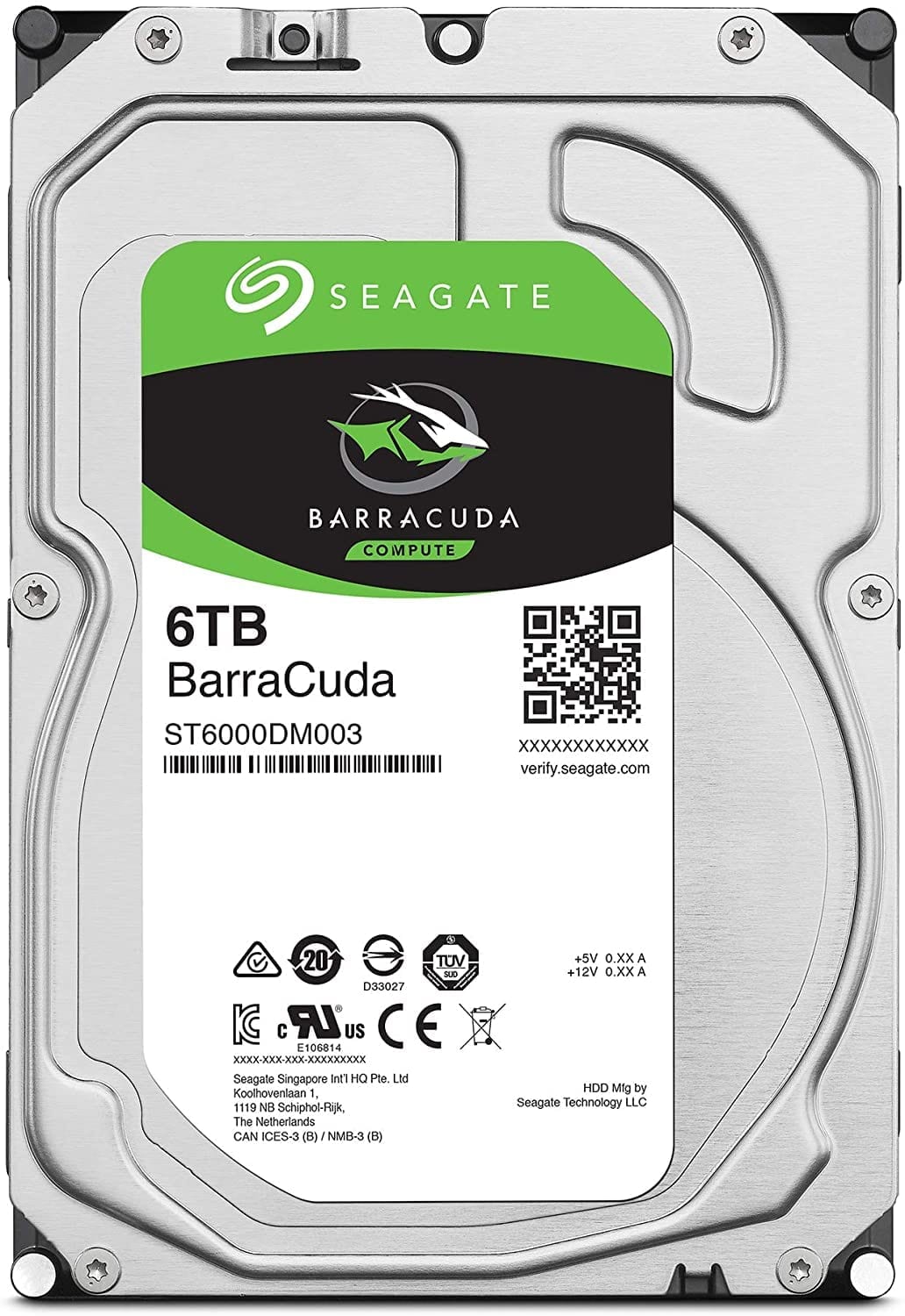 Seagate HDD 6TB, 3.5" 5400 RPM, 256MB, SATA 6.0Gb/s, Barracuda