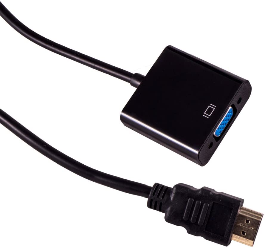 HDMI to VGA and audio adapter cable, single port, black