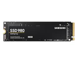 Samsung SSD, M.2, 500GB, NVMe, 980, PCIe Gen 3.0 x4, NVMe 1.4, up to Read 3,100MB/s, Write 2600MB/s