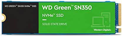 WD SSD, M.2, 480GB, 2280, SN350, NVMe, Gen3 PCIe, M.2, Up to 2,400 MB/s, Green